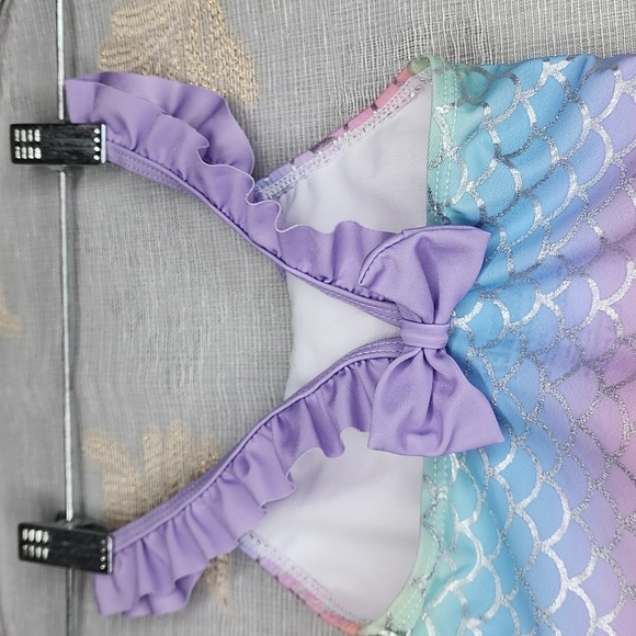 MONKEY BARS Tankini top. Mermaid/Rainbow Pastels. Size: 2/3Y (2T-3T) - Picture 4 of 7